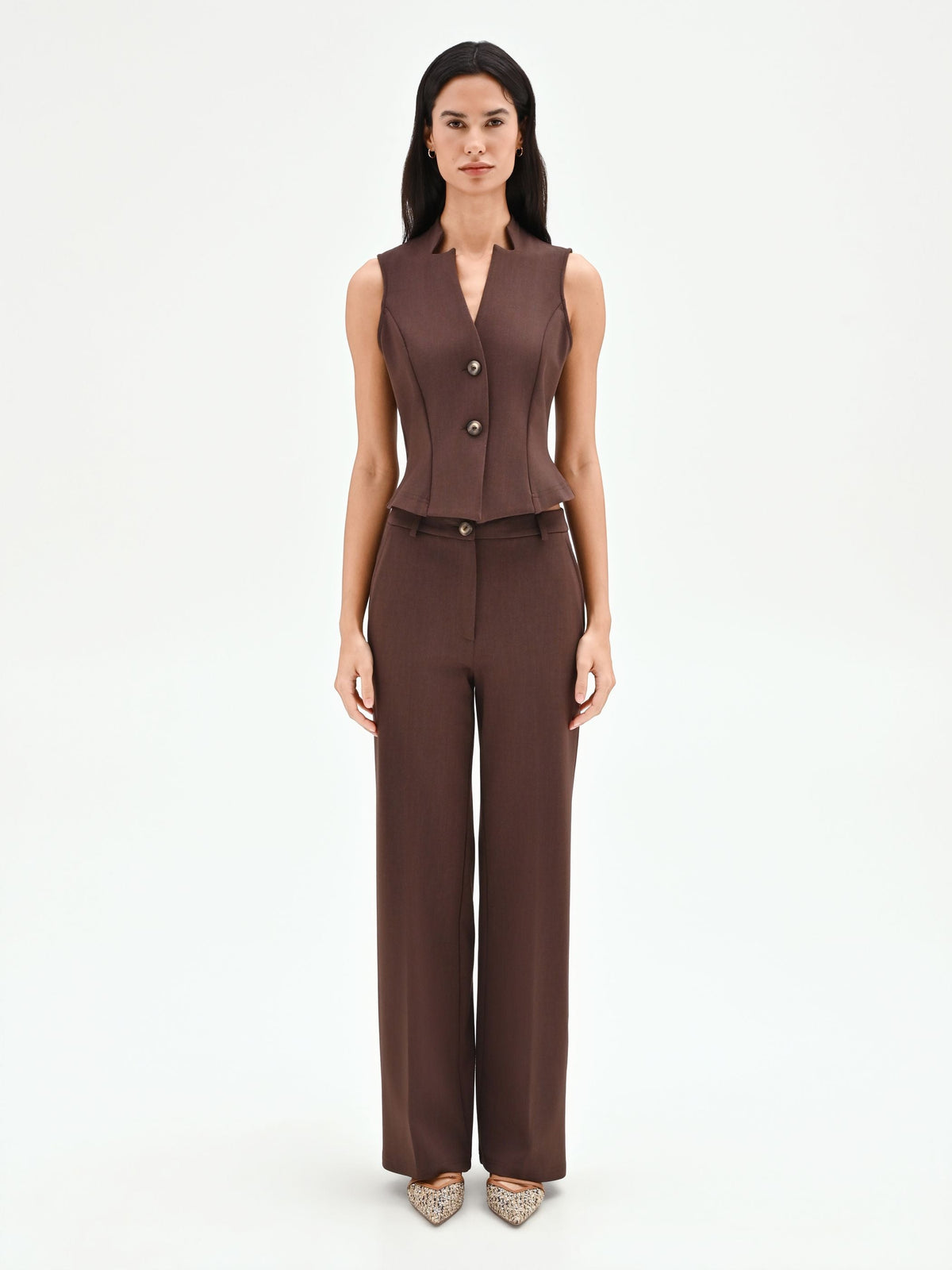Pantalone cioccolato a gamba dritta