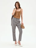 Pantalone check azzurro