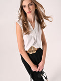 Blusa con Scollo Ribaltato Bianca