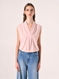 Blusa con Scollo Ribaltato Rosa