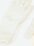 Guanti panna bianco in maglia con paillettes