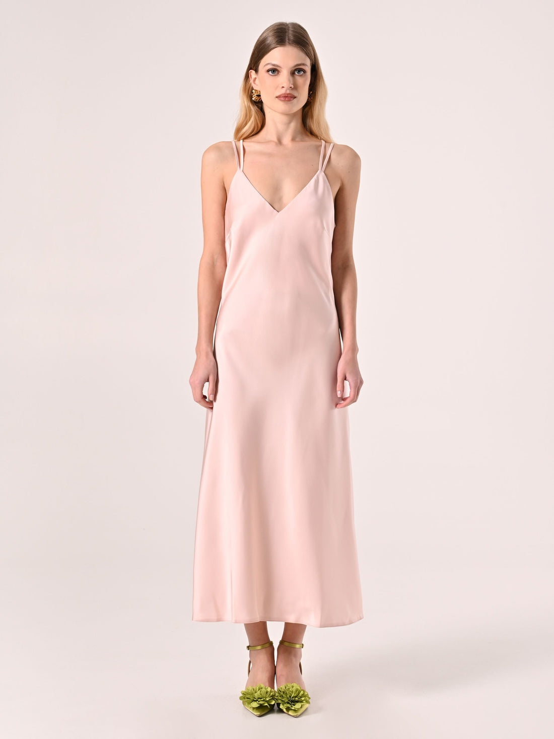 Abito Sottoveste in Raso Rosa Chiaro
