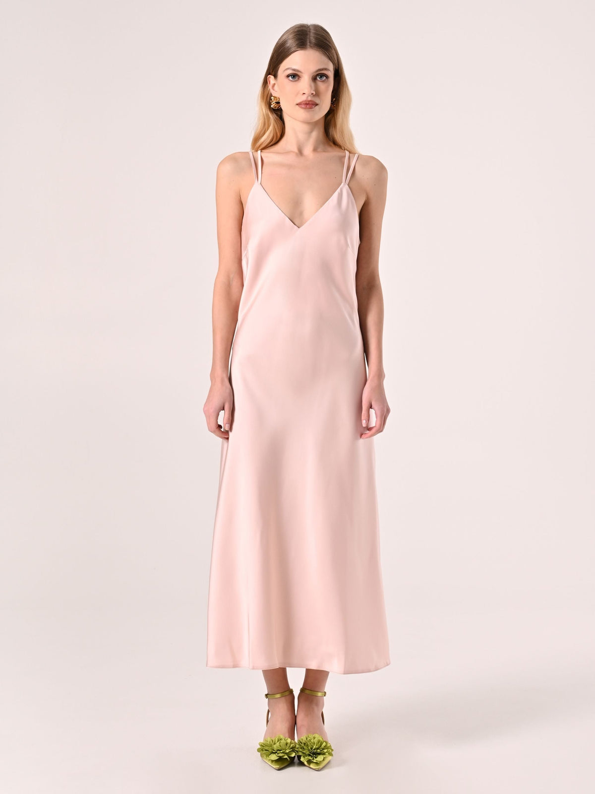 Abito Sottoveste in Raso Rosa Chiaro