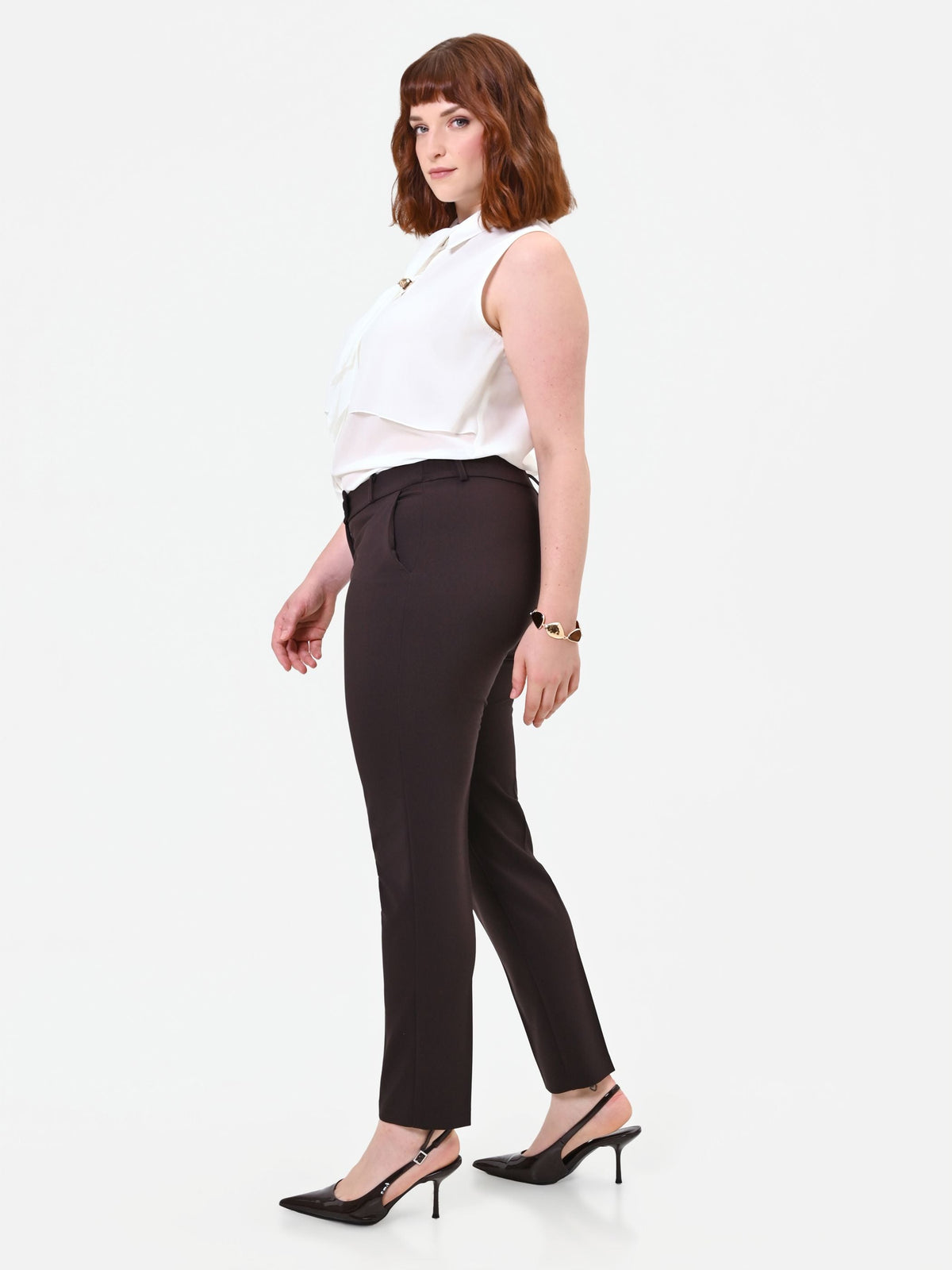 Pantalone Curvy a sigaretta moro marrone