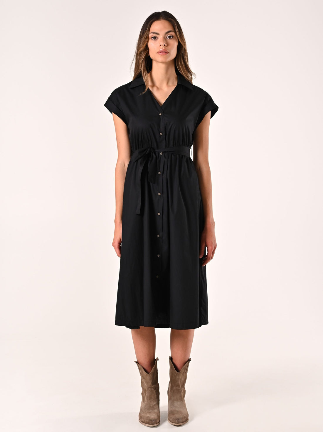 Chemisier in Cotone Nero
