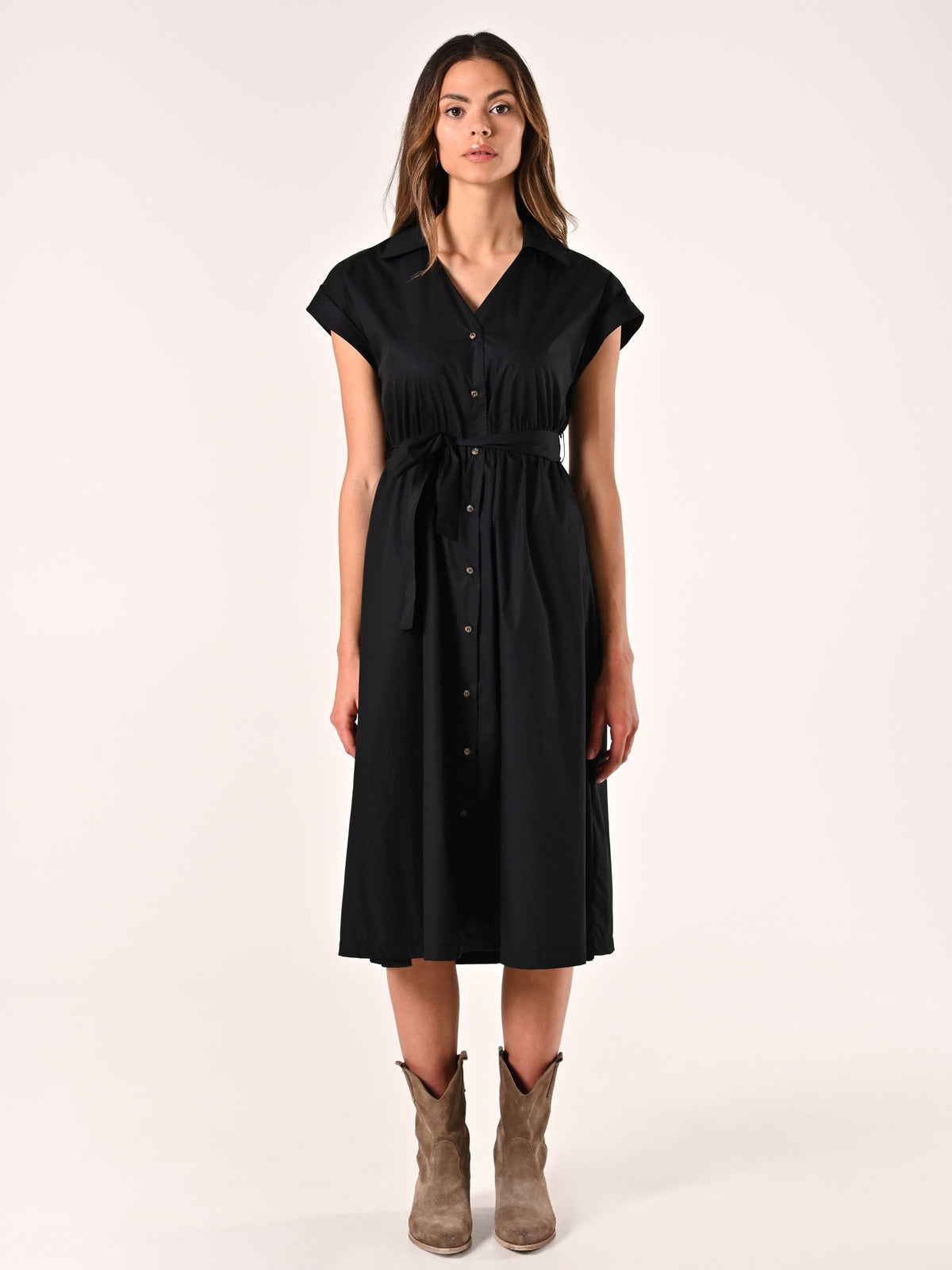 Chemisier in Cotone Nero