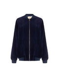Bomber oversize in velluto blu navy Giorgia Palmas X Rinascimento