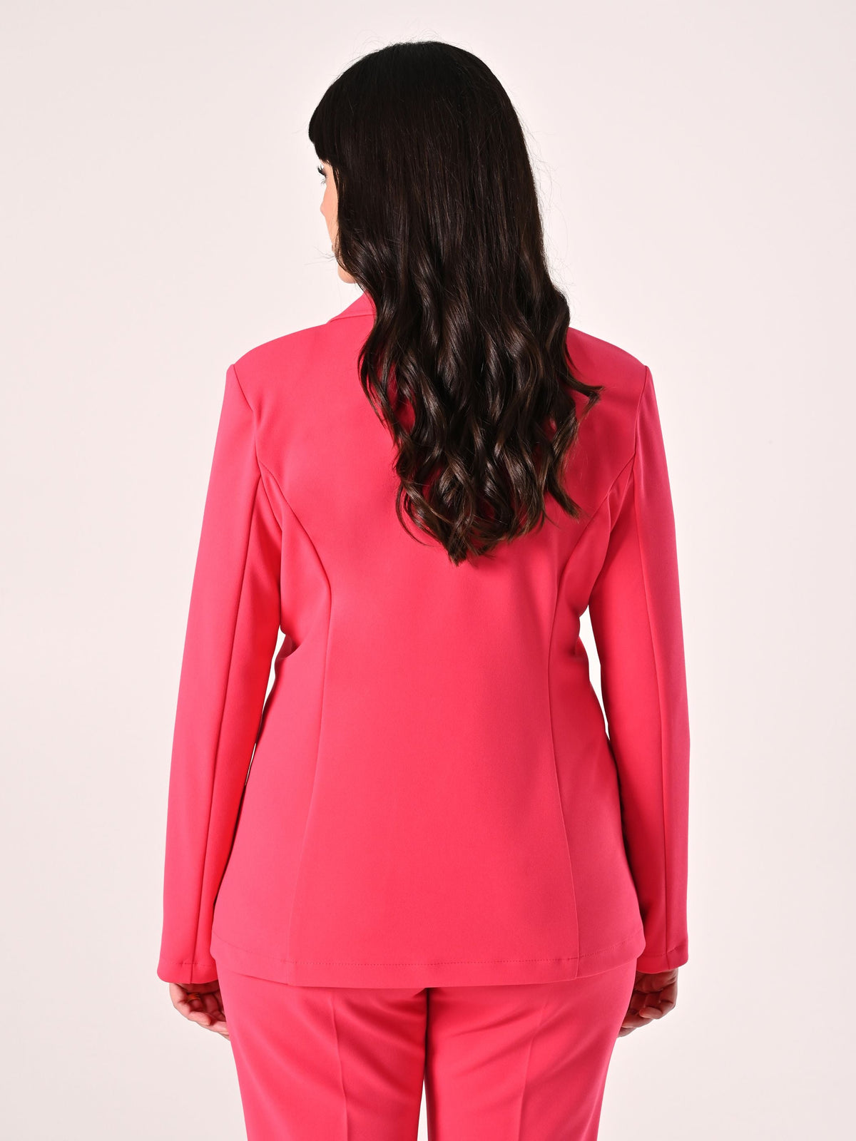 Giacca Curvy Fuxia in Scuba mano Crepe