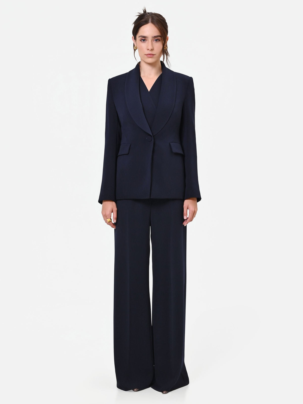 Giacca Studio monopetto gessata blu navy