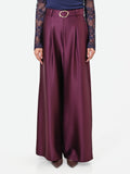 Pantalone palazzo bordeaux in raso