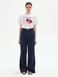 T-shirt bianca con stampa ciliegie