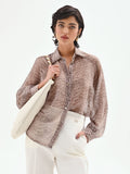 Camicia stampa animalier tortora beige