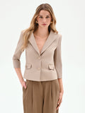 Giacca blazer tortora beige in cotone