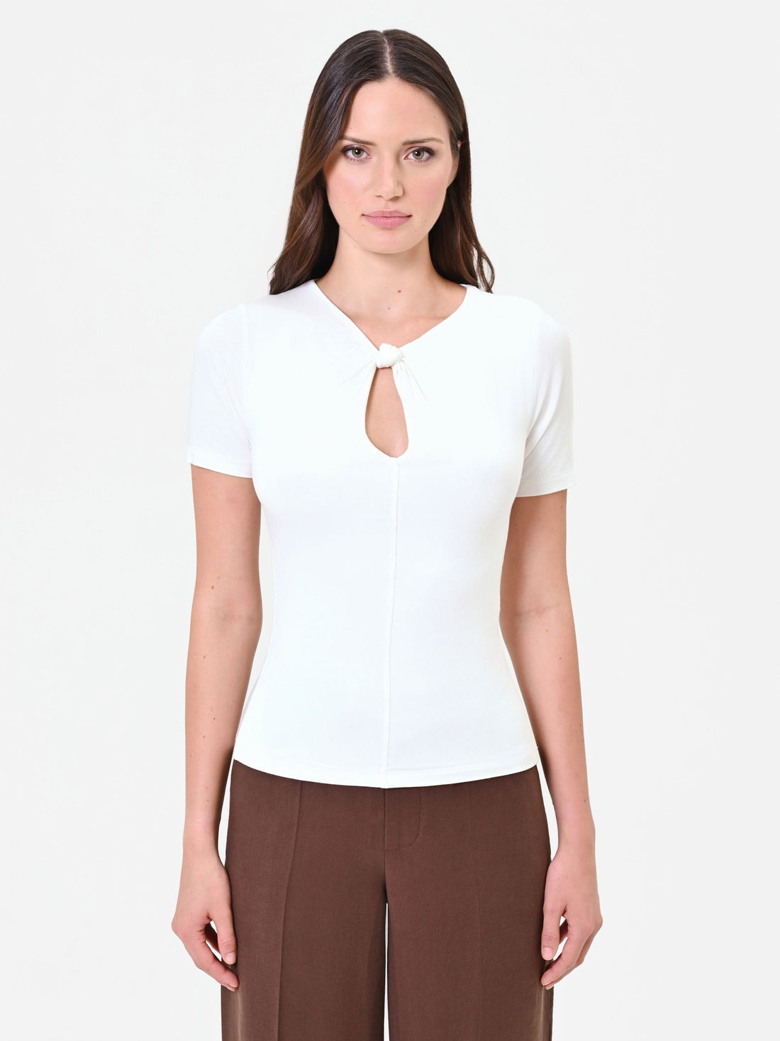 T Shirt Bianca con dettaglio Nodo