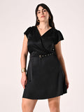 Abito Curvy in Raso Nero