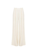 Pantalone a palazzo panna bianco con pieghe
