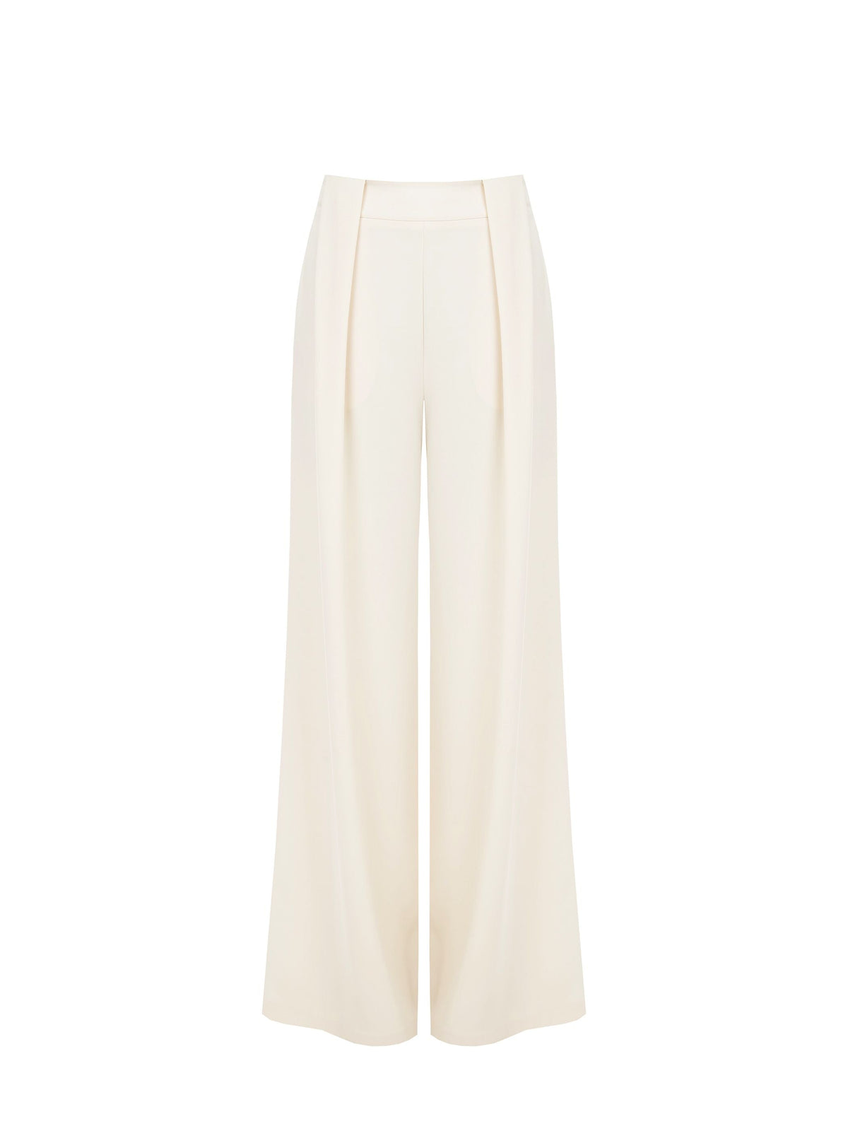 Pantalone a palazzo panna bianco con pieghe
