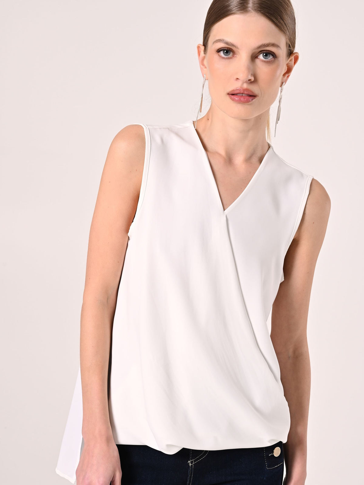 Blusa Asimmetrica Bianca
