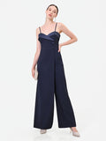 Tuta lunga blu navy con corpetto bustier