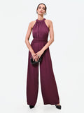 Tuta rosso bordeaux con pantalone palazzo