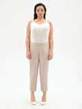Pantalone Curvy tortora beige in tessuto tecnico