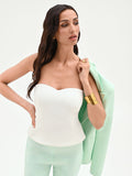 Top bustier bianco con scollo a cuore