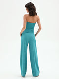 Pantalone Studio a palazzo verde smeraldo