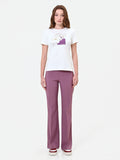 T-shirt panna con stampa artistica