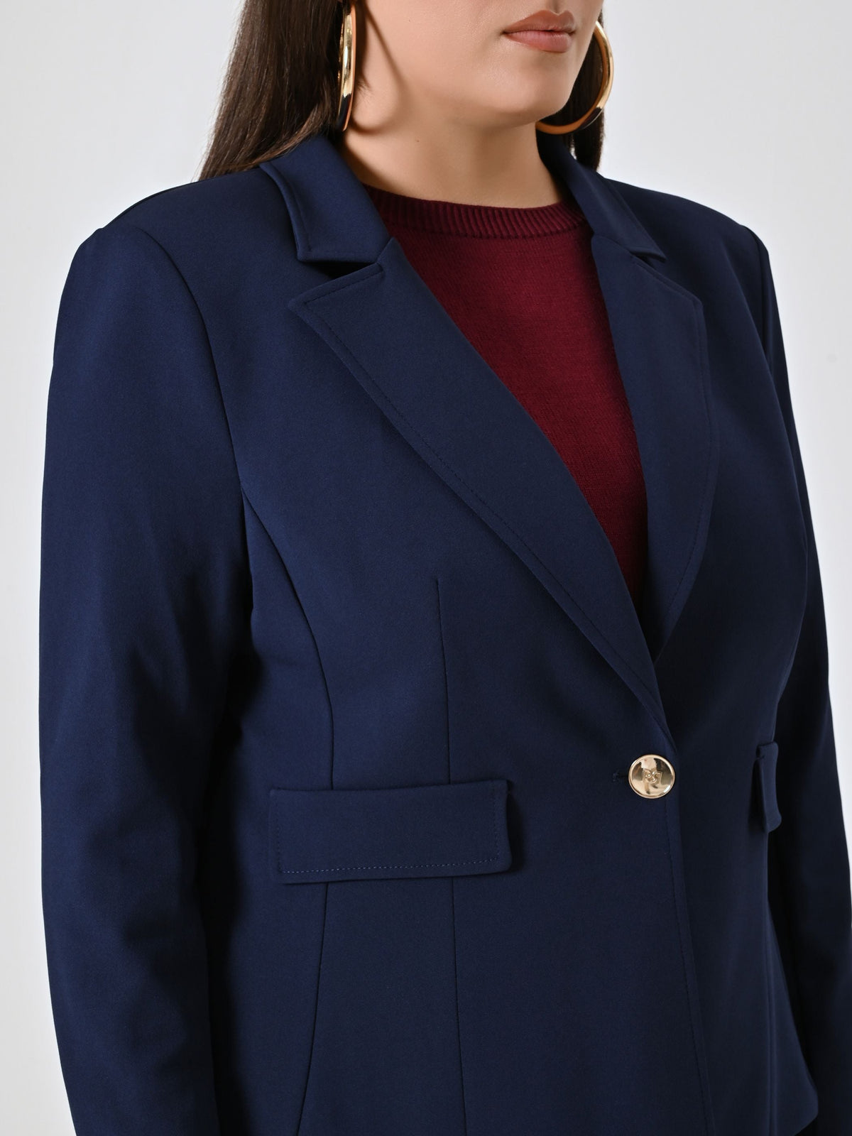 Giacca Curvy Monobottone Blu