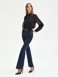 Jeans Blu a Zampa con Bottoni