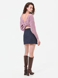 Minigonna blu navy a portafoglio
