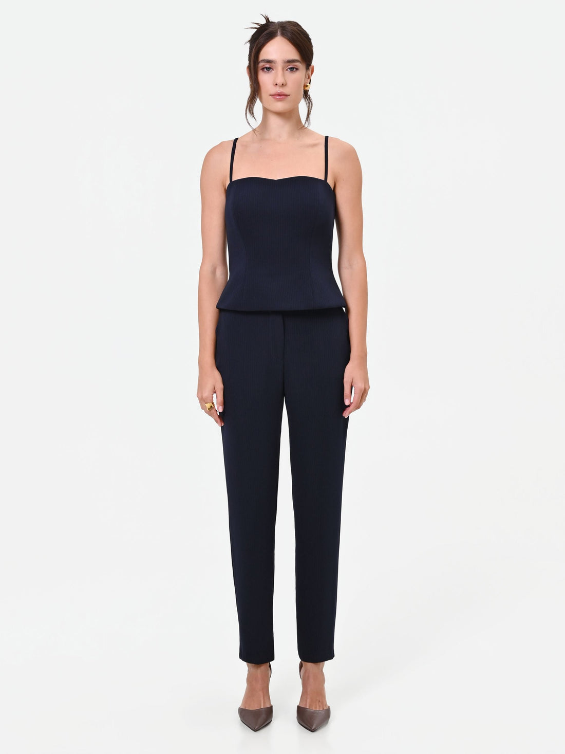 Top Studio bustier gessato blu navy