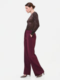 Pantalone a palazzo bordeaux rosso in tessuto tecnico