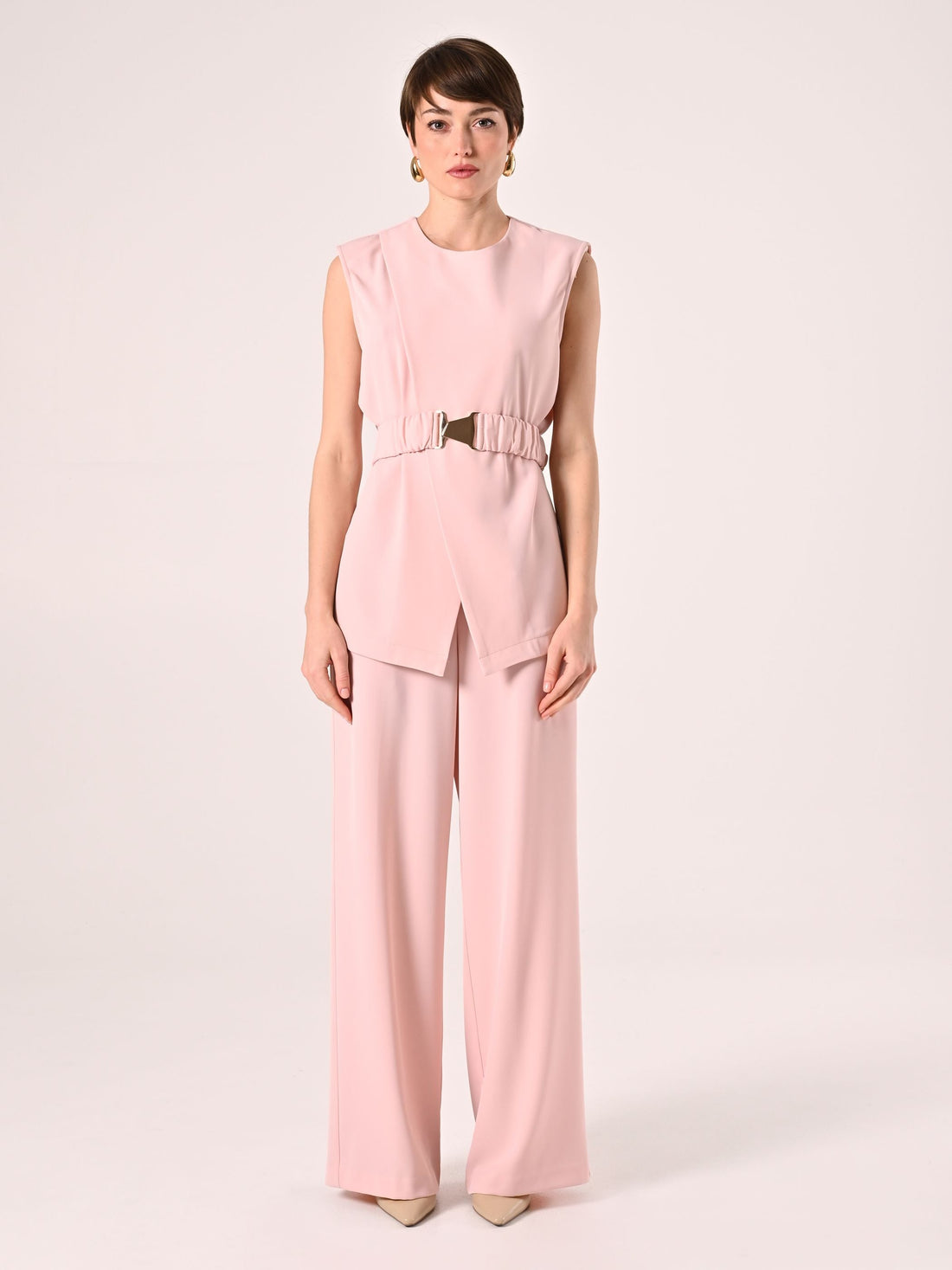 Pantaloni Ampi in Cadi Rosa