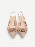 Décolleté slingback oro con fiocco