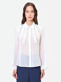 Camicia panna con ruches verticali