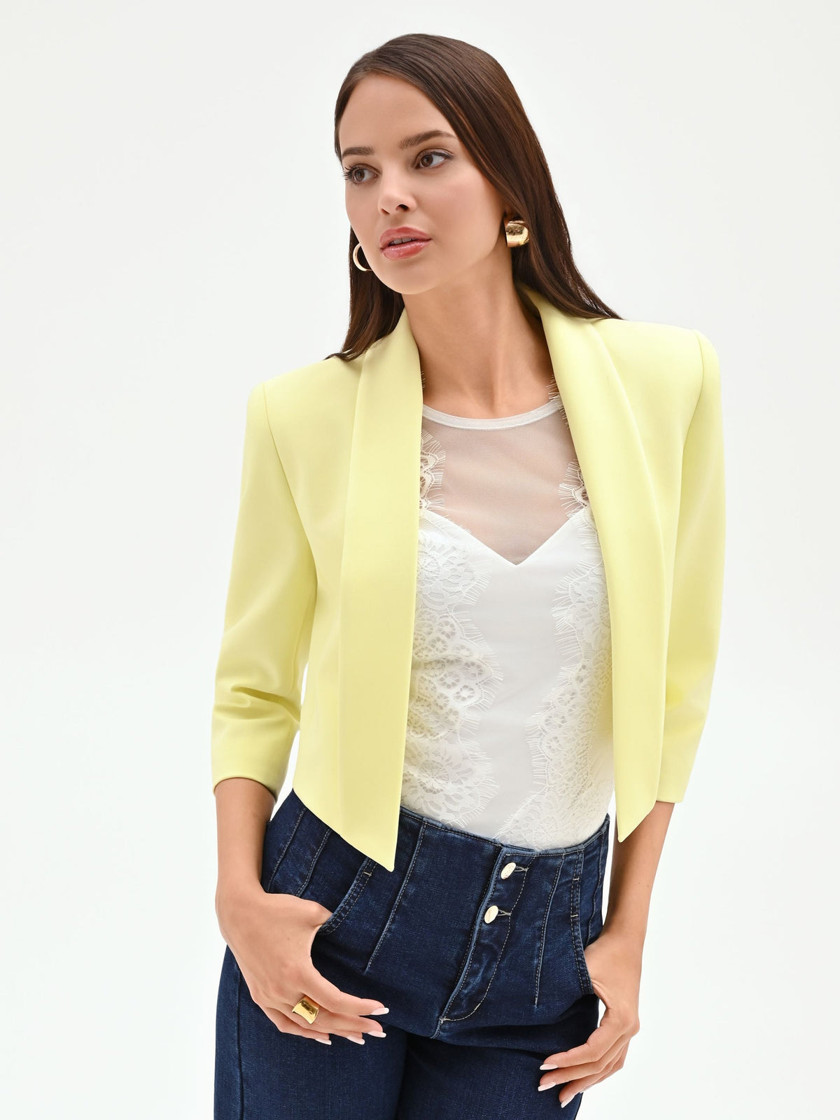 Giacca bolero giallo chiaro