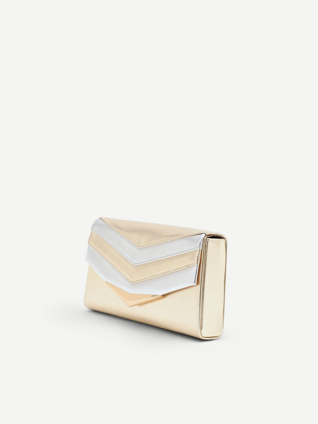 Borsa pochette bicolore platino