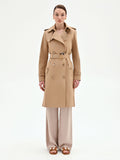 Trench doppiopetto beige con cintura