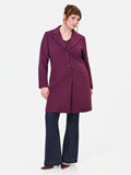 Cappotto Curvy monopetto bordeaux rosso in velaur