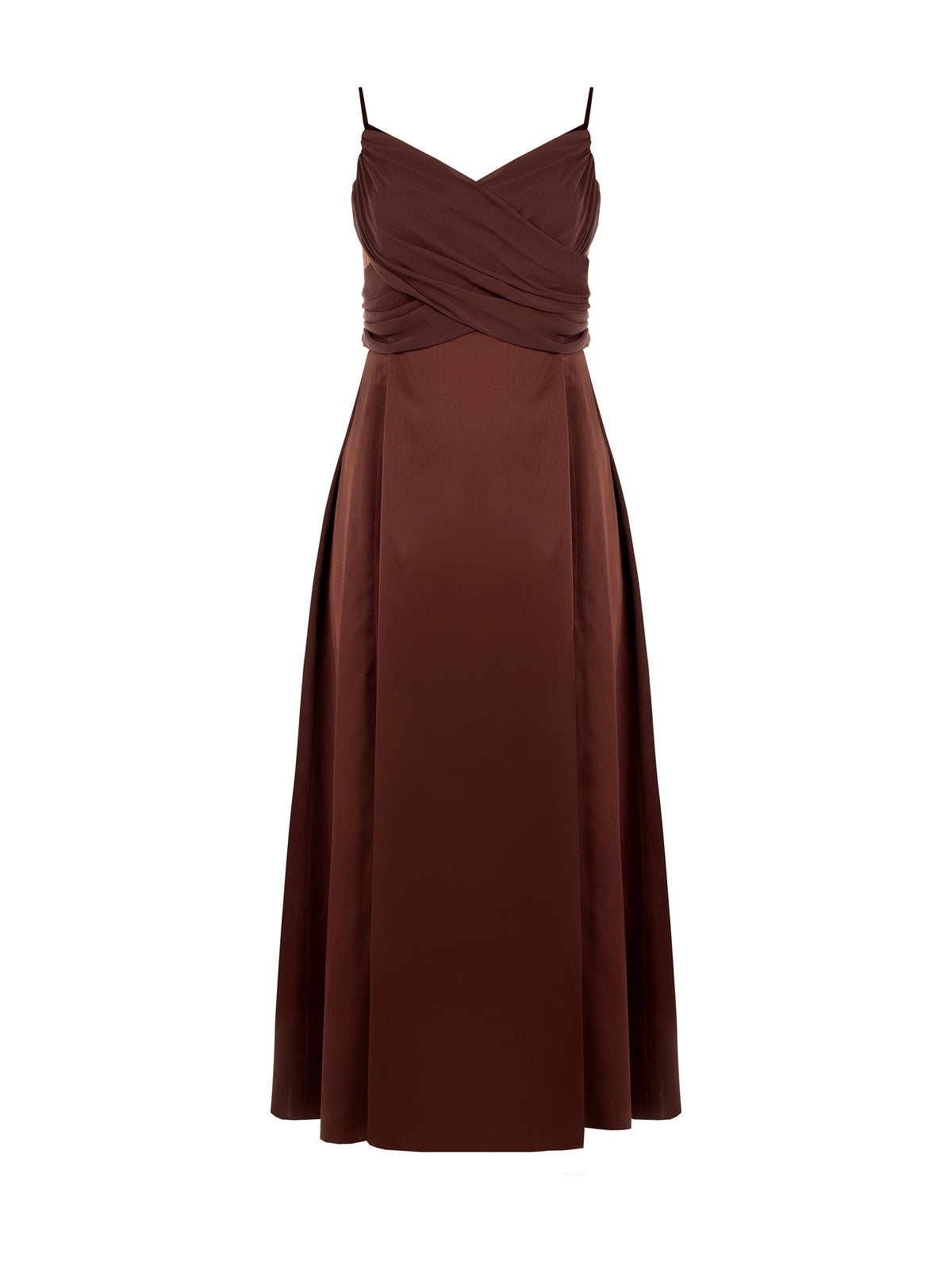 Abito Lungo Curvy con Corpino Drappeggiato