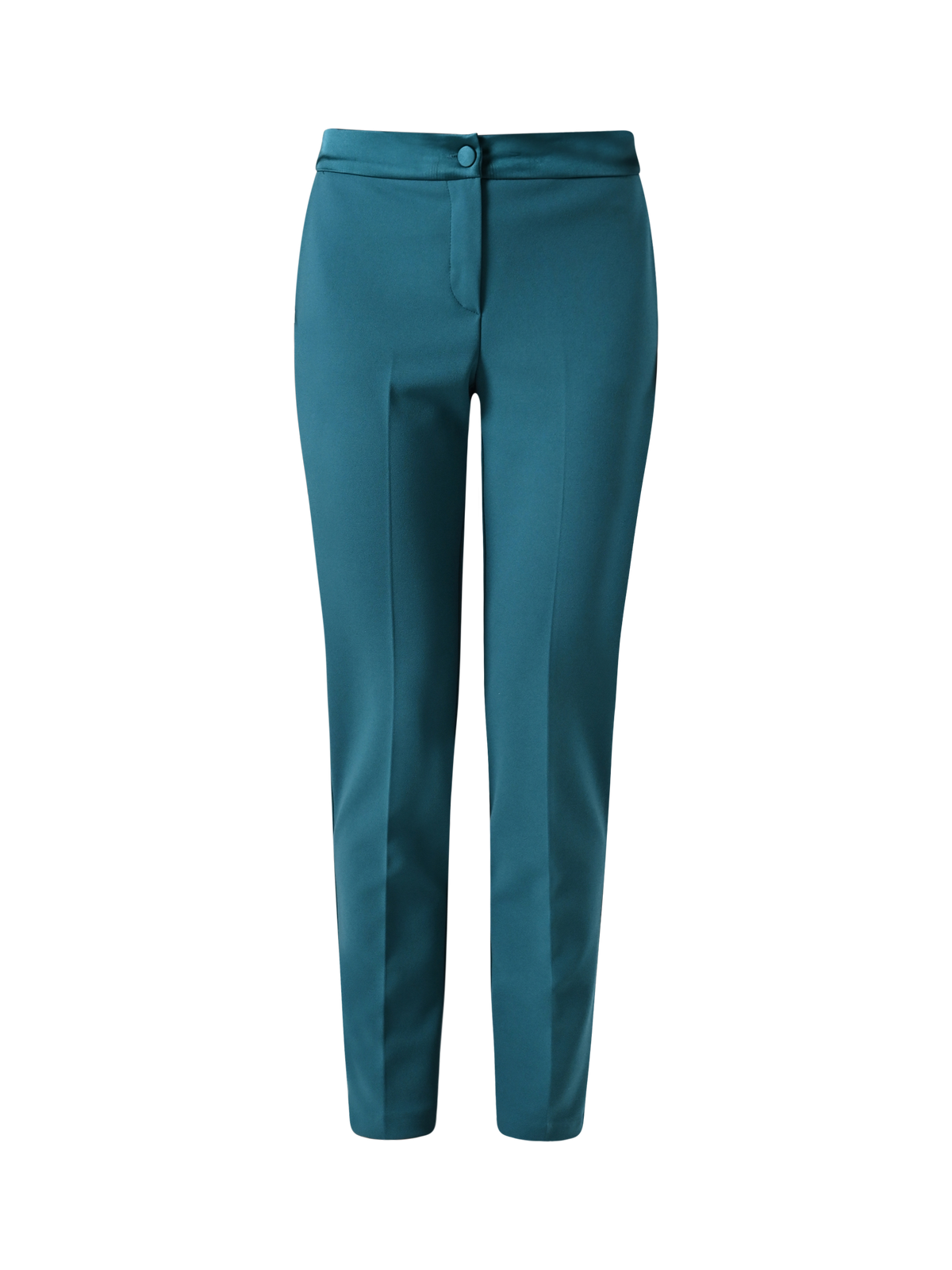 Pantaloni Verde Reale con Inserti in Raso