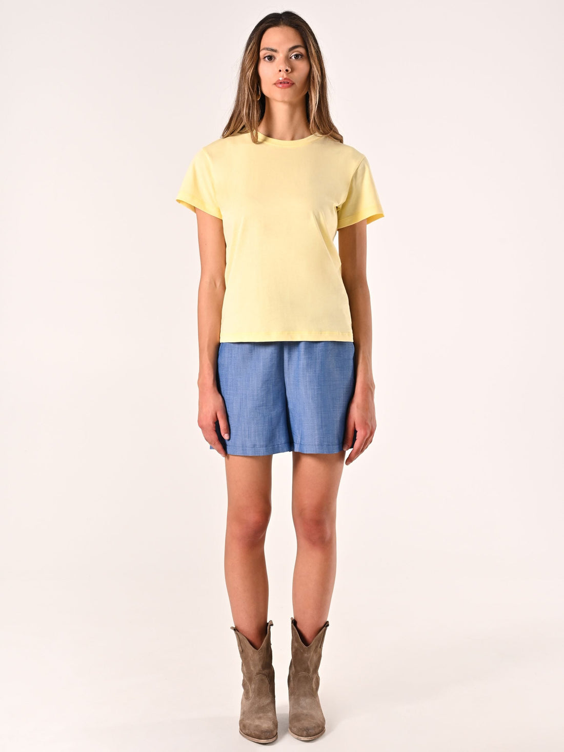 T-Shirt in Cotone Giallo Chiaro