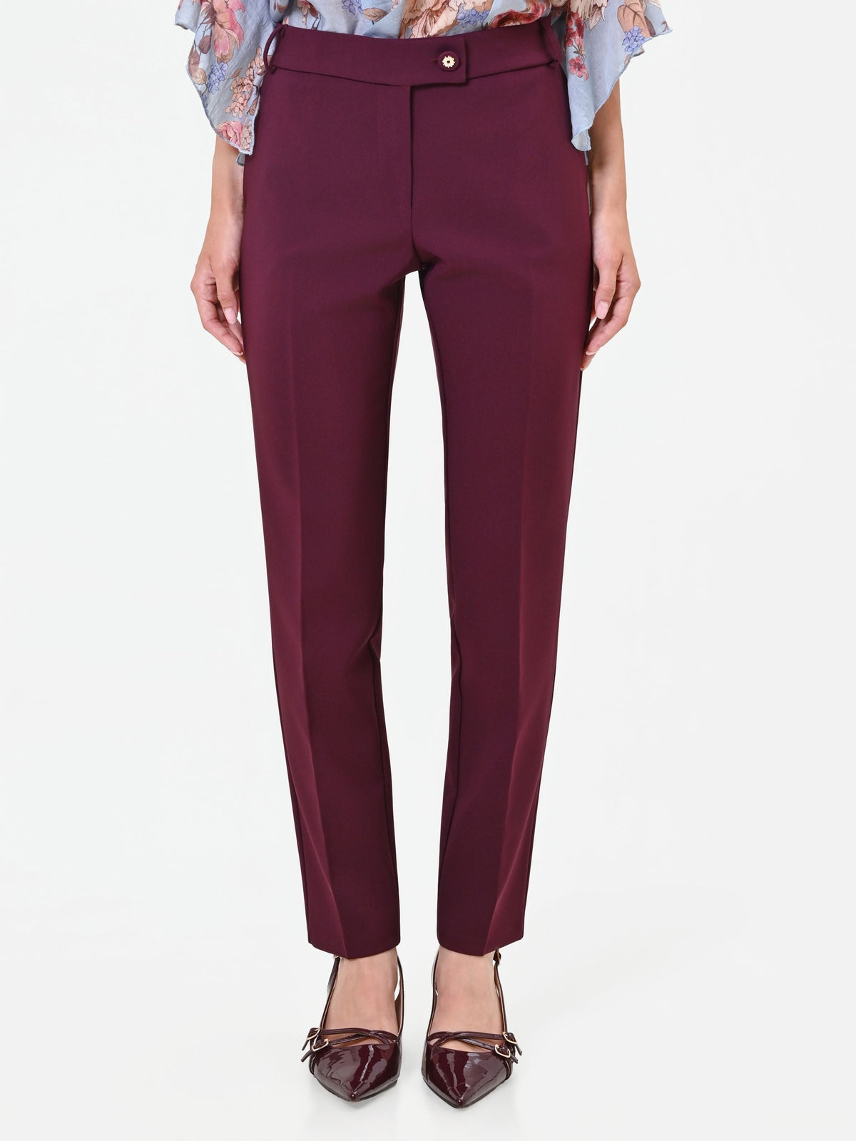 Pantalone a sigaretta bordeaux