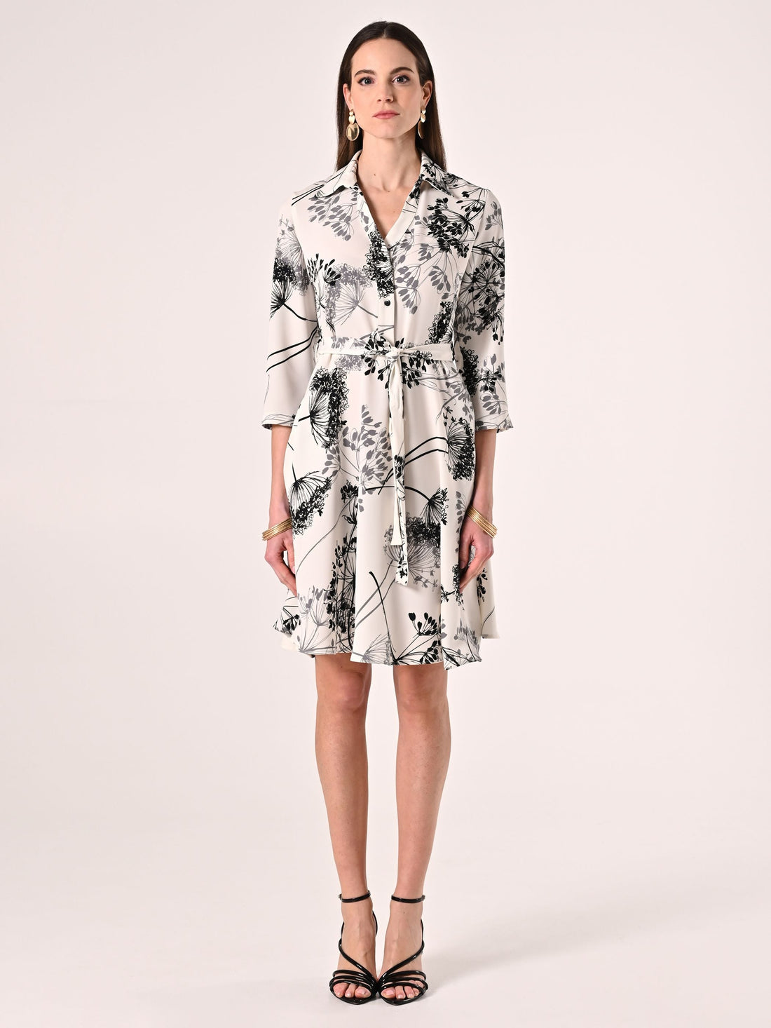 Chemisier stampa Floreale Black & White