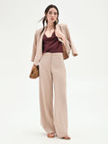 Pantalone a palazzo tortora beige in viscosa