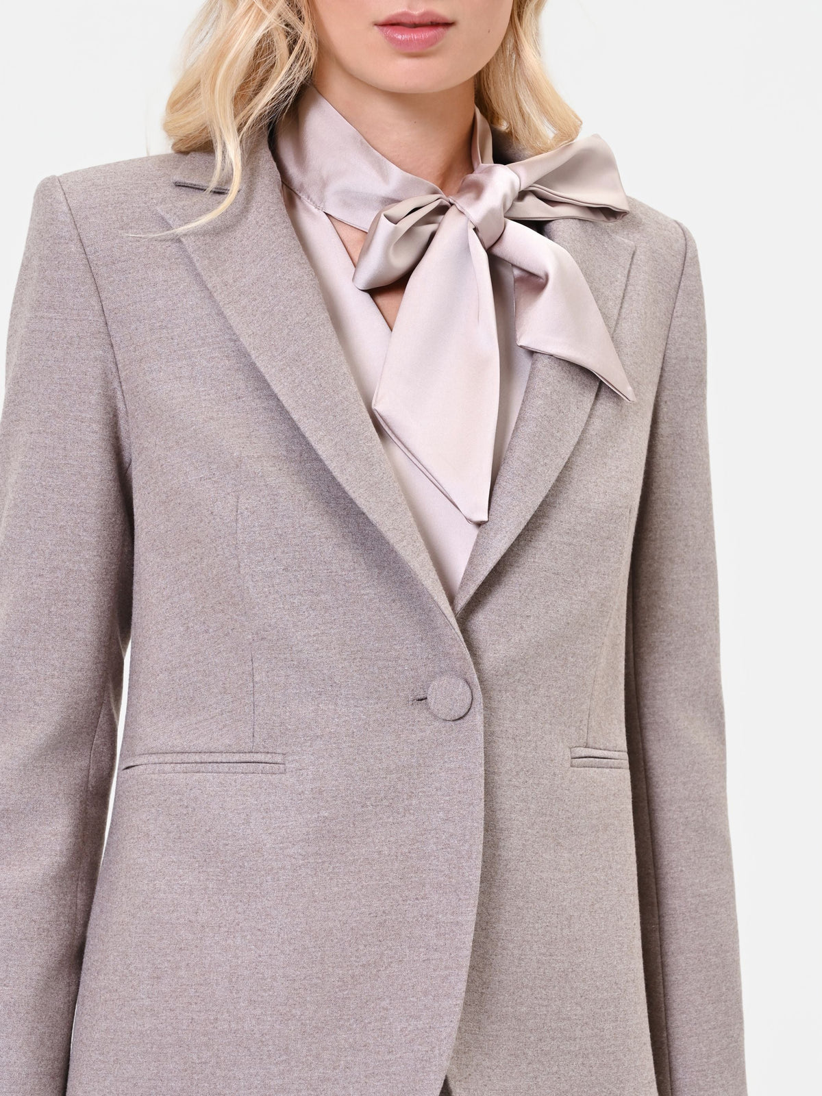 Giacca in misto viscosa tortora beige monopetto