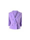 Giacca Corta Viola Lavanda in Scuba Mano Crepe