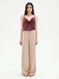 Pantalone a palazzo tortora beige in viscosa