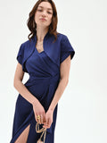 Coprispalla atelier bolero blu indaco con collo sciallato